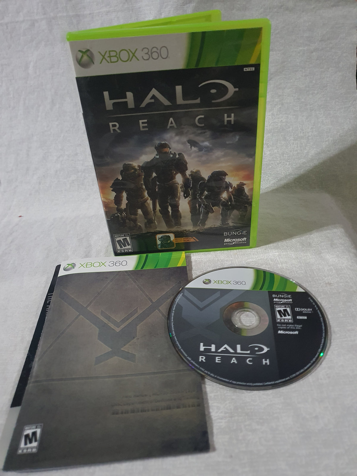 Halo Reach Xbox 360 Complete Case Disc Manual Bungie Microsoft Game Studios Mature Shooter NTSC