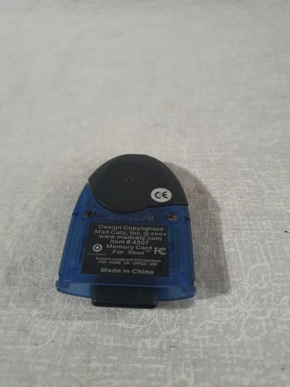 Mad Catz Memory Card For Xbox Original Item 4507 Blue Clear 2004 Save Game Storage Controller Slot