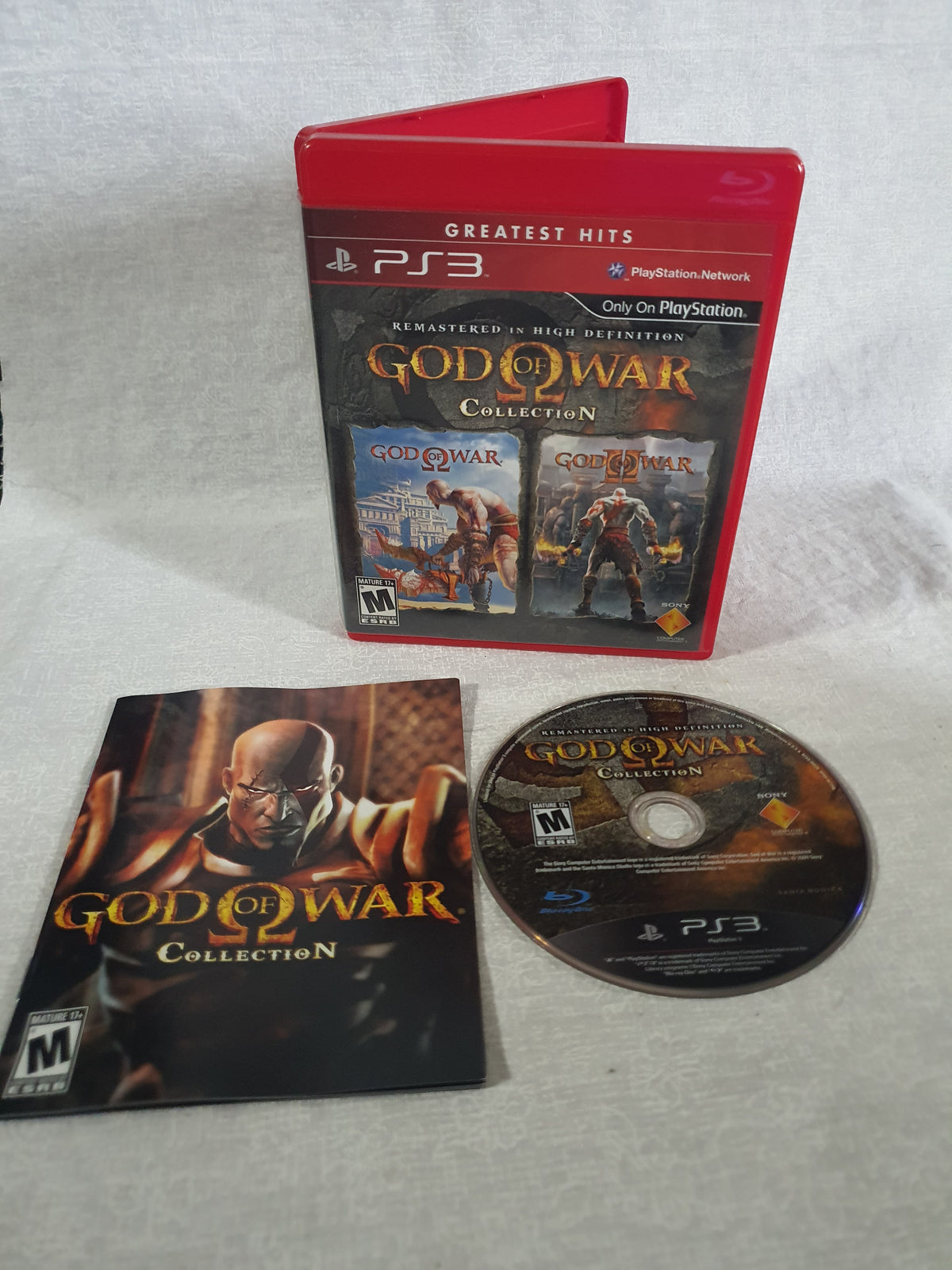 God of War Collection PS3 Greatest Hits Two Games God of War 1 and 2 Remastered Case Disc Manual Sony Santa Monica