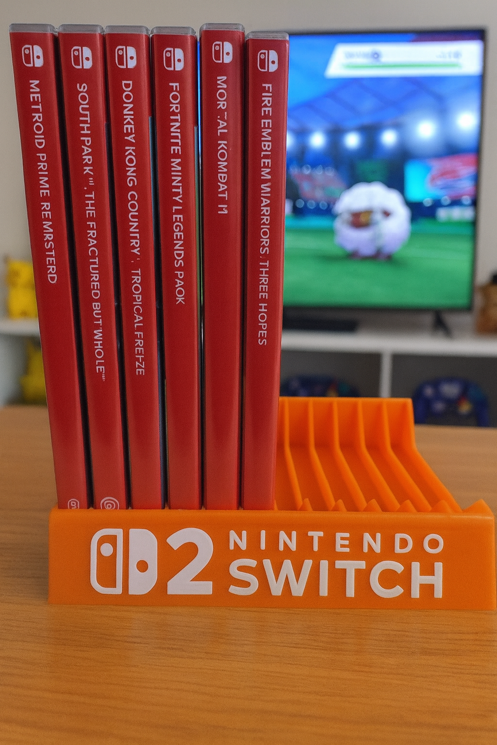 New Nintendo Switch 2 Videogame Case Holder Organizer Display Coral Neon Orange