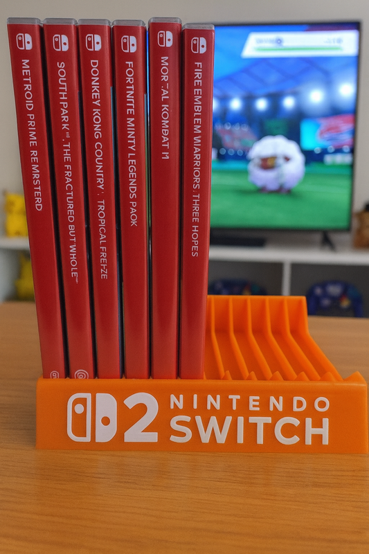 New Nintendo Switch 2 Videogame Case Holder Organizer Display Coral Neon Orange