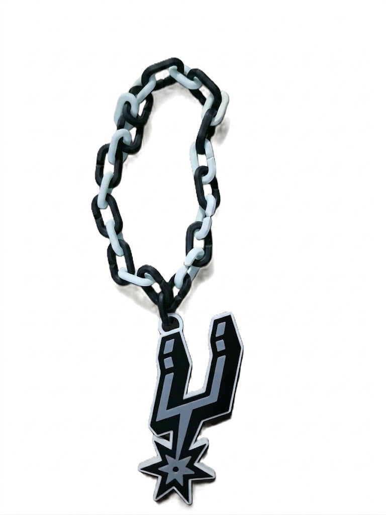 San Antonio Spurs Basketball Playoff Hype Chain – 8" Pendant 32" Chain NBA Fan Necklace for Spurs Nation
