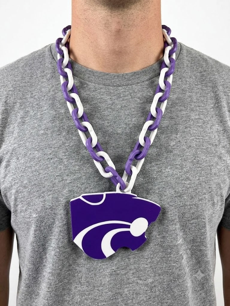 High School Hype Chain Necklace – 32" Chain Sports Cheer Fan Jewelry for Football Basketball Baseball Kids Youth Teens Adults Unisex