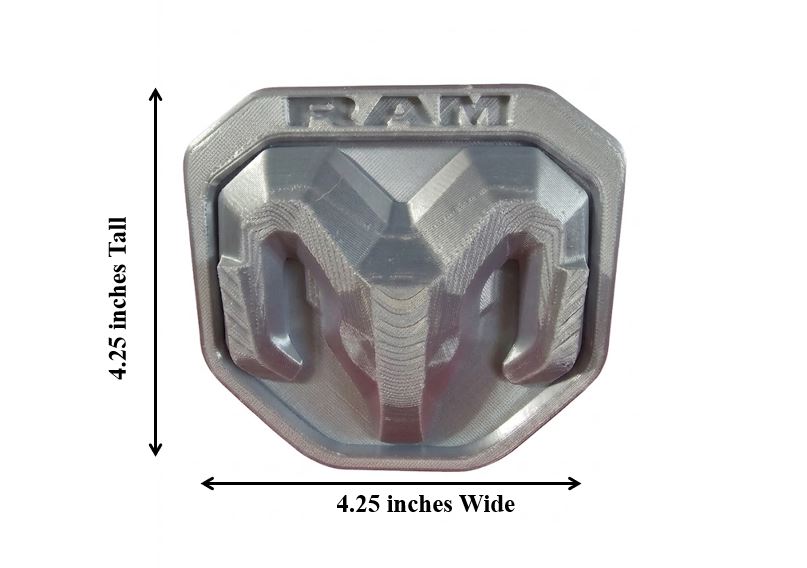 Dodge Ram Silver 3D Emblem Cover Plug Cap Tow Hitch 2" Receiver 1500 2500 RHO