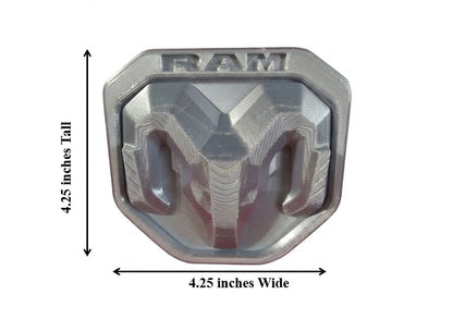 Dodge Ram Silver 3D Emblem Cover Plug Cap Tow Hitch 2" Receiver 1500 2500 RHO