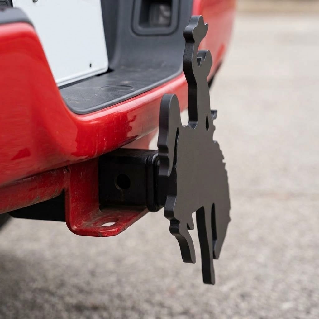 Horse Ranch Bronco Cowboy Hitch Cover Plug Cap Trailer Towing 2 Inch Receiver Western Rodeo Gift Truck SUV
