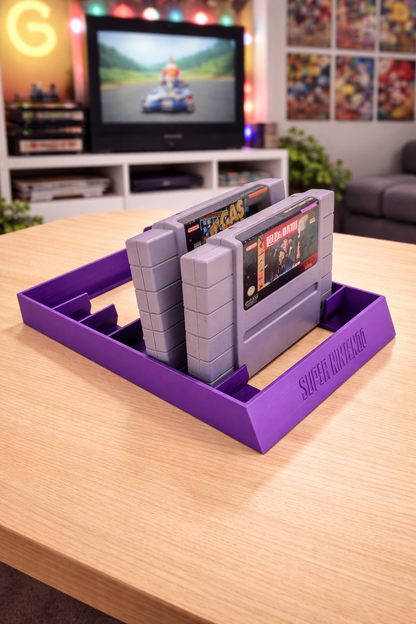 SNES Super Nintendo System Game Stand Cartridge Holder Display Rack 7 Videogame