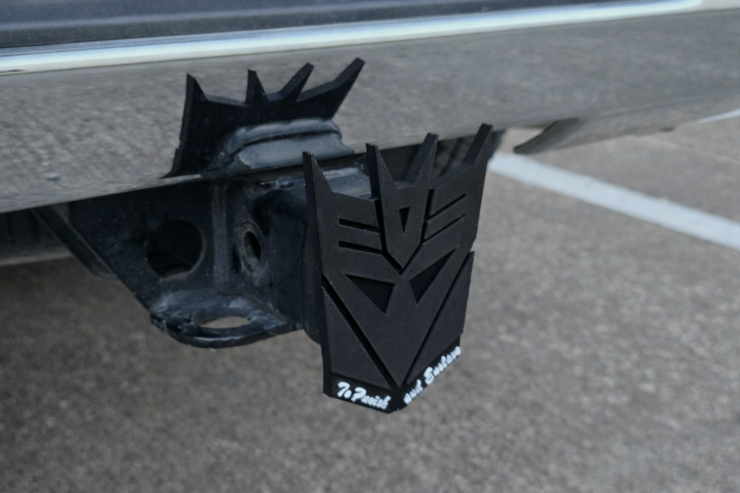 Dark Evil Black Transformers Deception Trailer Hitch Receiver Cover Plug Cap