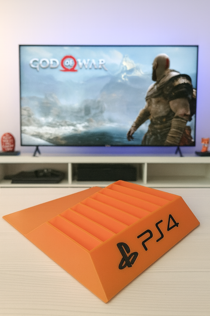 New Orange PlayStation 4 Game Holder Rack Sony Videogame Storage Display Org PS4