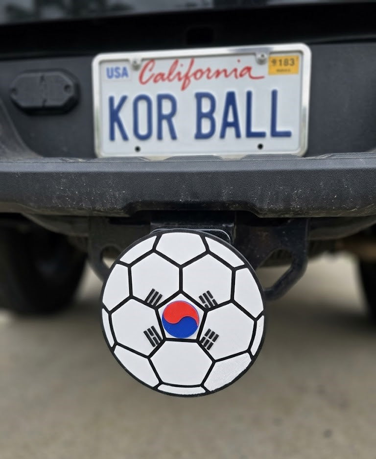 South Korea Trailer Hitch Cover - FIFA Football Soccer Taegeuk Warriors | Korea Futbol Fan Hitch Plug 2 Inch Receiver for World Cup Matchday