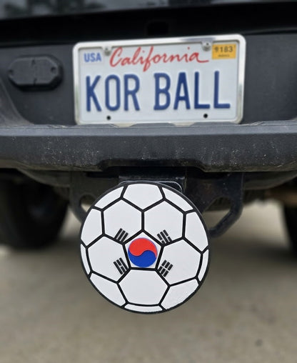 South Korea Trailer Hitch Cover - FIFA Football Soccer Taegeuk Warriors | Korea Futbol Fan Hitch Plug 2 Inch Receiver for World Cup Matchday