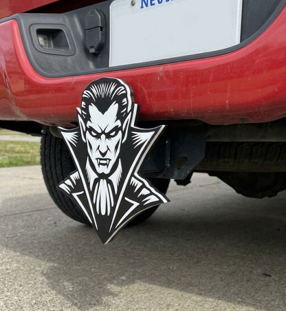 Dracula Vampire Halloween Hitch Cover Trailer Plug Cap Gift Truck SUV Decor Spooky Gothic