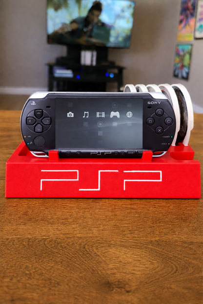 Radiant Red Sony PSP 2000/3000 Display Stand With PSP Game Holder Rack Storage