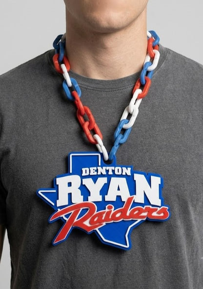 Denton Ryan Raiders Hype Chain for NTX Varsity Areas | Booster Club Cheer Squad Spirit Necklace Football Baseball Softball Basketball Tennis