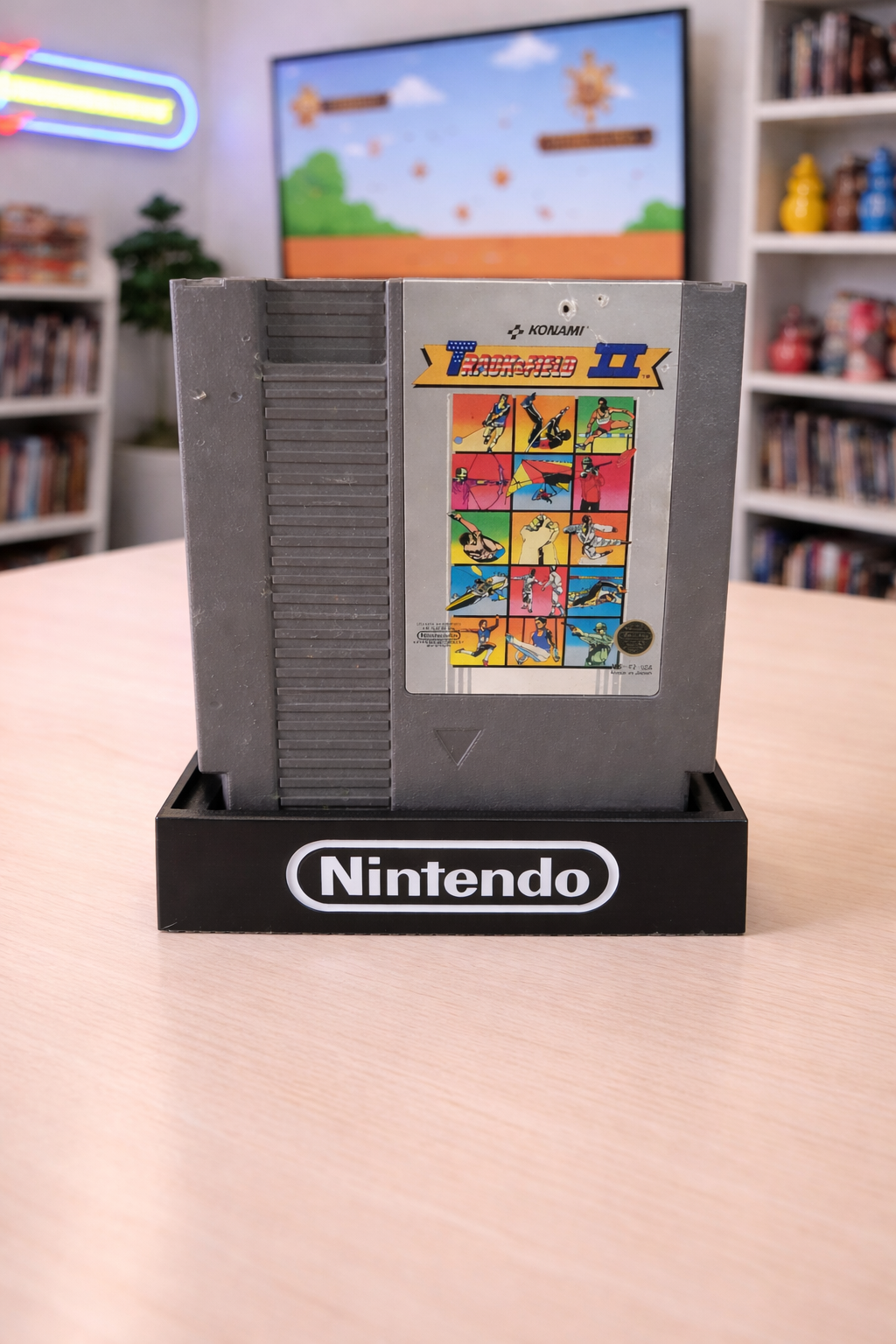 NES Nintendo Entertainment System Game New Stand Cartridge Holder Display Rack Color Letter and Logo