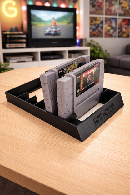 SNES Super Nintendo System Game Stand Cartridge Holder Display Rack 7 Videogame