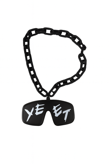 Black Jey Uso Yeet Glasses Fan Emblem Inspired WWE Wrestling Necklace Chain 32"