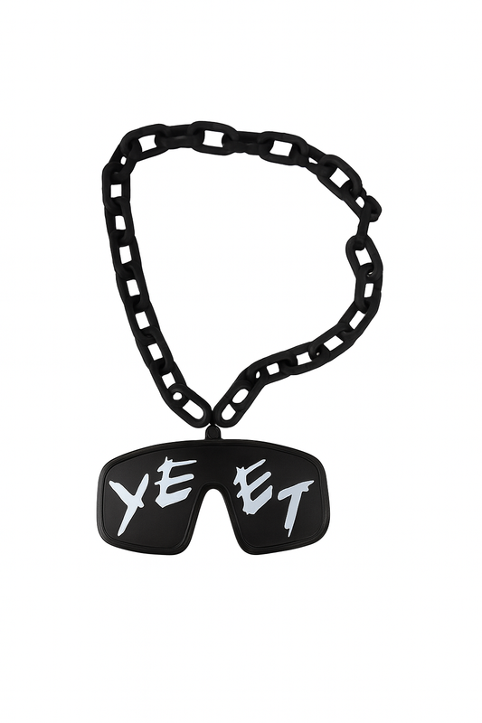 Black Jey Uso Yeet Glasses Fan Emblem Inspired WWE Wrestling Necklace Chain 32"