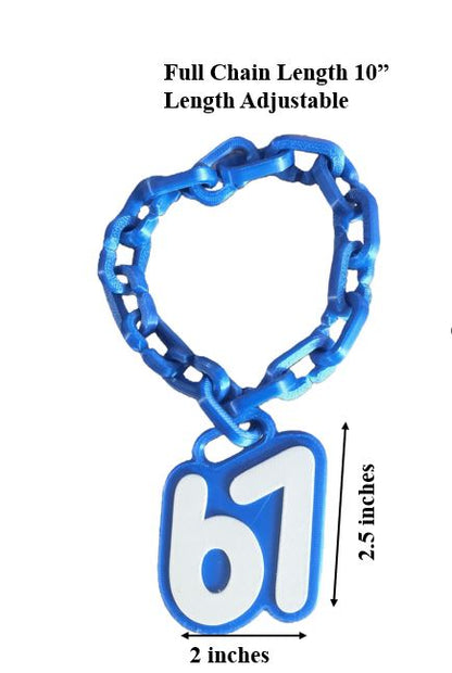 67 Hype Bing Necklace Compatible With WWE Wrestling Figure Accessory WWF AEW Blue