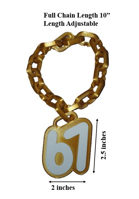 67 Hype Bing Necklace Compatible With WWE Wrestling Figure Accessory WWF AEW Gold
