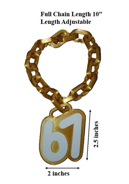 67 Hype Bing Necklace Compatible With WWE Wrestling Figure Accessory WWF AEW Gold