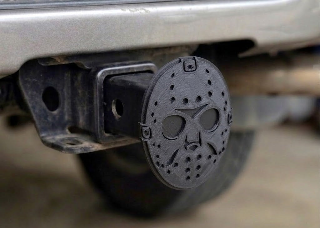 Dark Evil Hockey Zombie Horror Mask Cover Plug Cap Tow Hitch 2" Receiver Ford Chevy Ram Halloween Gift Tailgate