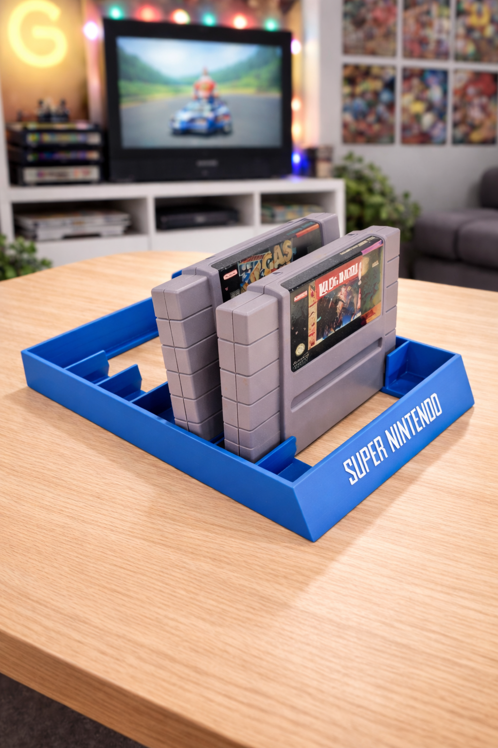 SNES Super Nintendo System Game Stand Cartridge Holder Display Rack 7 Videogame