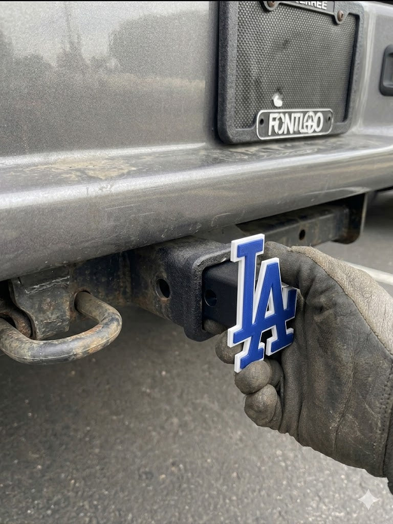 La Dodgers Tow Hitch Cover For 2x2" Receiver Compatible With Ford Dodge Jeep Ram Chevy Nissan Toyota Trucks Blue white