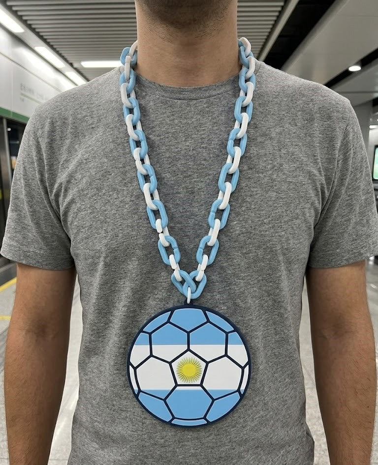 Argentina Hype Chain Necklace - FIFA Football Soccer Albiceleste Jewelry | Argentina Futbol Fan Chain for World Cup Copa Matchday Fans