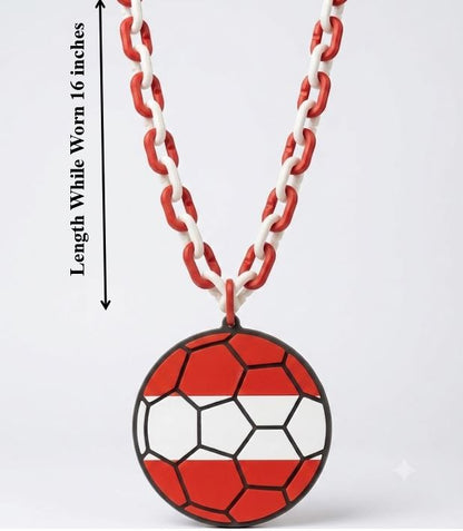 Austria Soccer Football World Cup Hype Chain Necklace - FIFA Jewelry | Austria Futbol Fan Chain for Matchday Supporters