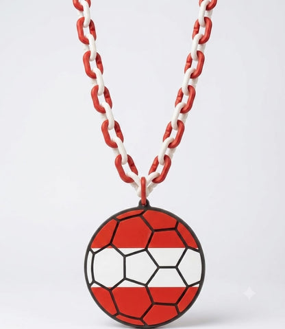 Austria Soccer Football World Cup Hype Chain Necklace - FIFA Jewelry | Austria Futbol Fan Chain for Matchday Supporters