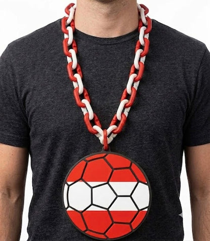 Austria Soccer Football World Cup Hype Chain Necklace - FIFA Jewelry | Austria Futbol Fan Chain for Matchday Supporters