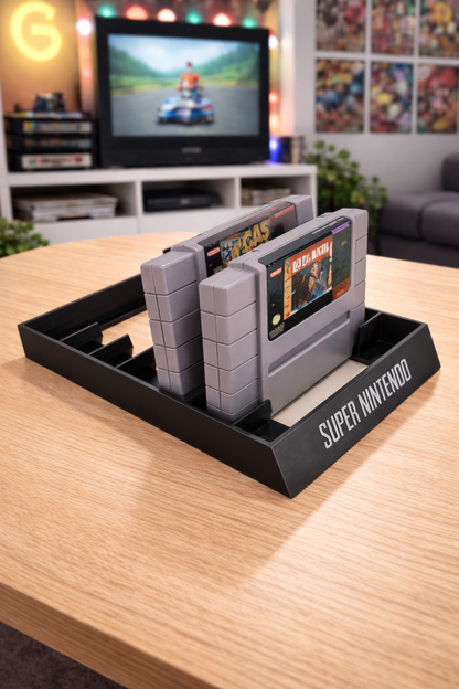 SNES Super Nintendo System Game Stand Cartridge Holder Display Rack 7 Videogame