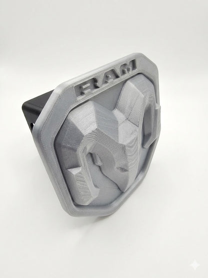 Dodge Ram Silver 3D Emblem Cover Plug Cap Tow Hitch 2" Receiver 1500 2500 RHO