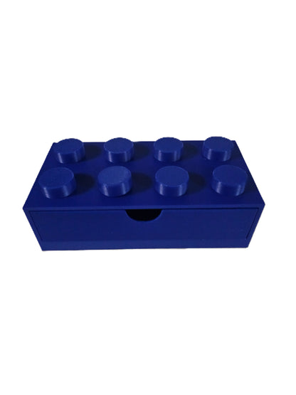 Drawer Organizer, Desktop Storage Box, Office Caddy for Pens, Notes and Home Use - Multi-Compartment Bin for Desk, Vanity and Drawer Storage Blue