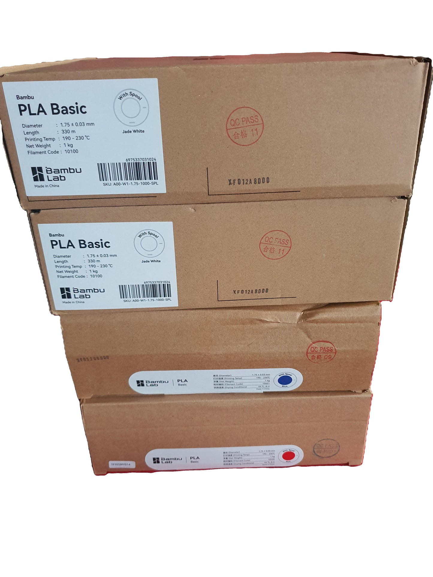 Bambu Lab PLA Basic Filament 1kg New Factory Sealed Select Colors 10100 10200 10601