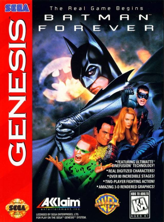 Batman Forever (Sega Genesis, 1995) Clean Video Game Very Good Tested T-81336