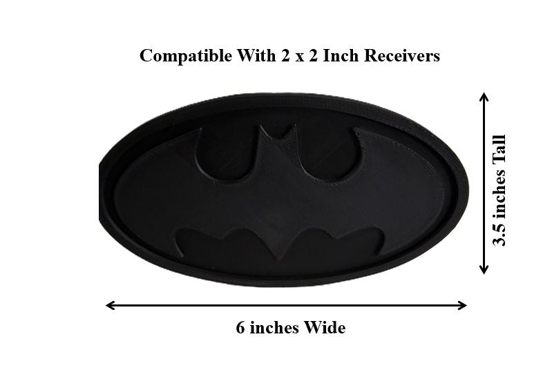 Blackout Evil Batman Tow Hitch Cover 2" Receiver - Large 6x3 Inch Bat Logo Plug Cap for Trucks, SUVs, Off-Road & Tactical Stealth Build Pro