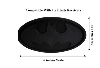 Blackout Evil Batman Tow Hitch Cover 2" Receiver - Large 6x3 Inch Bat Logo Plug Cap for Trucks, SUVs, Off-Road & Tactical Stealth Build Pro