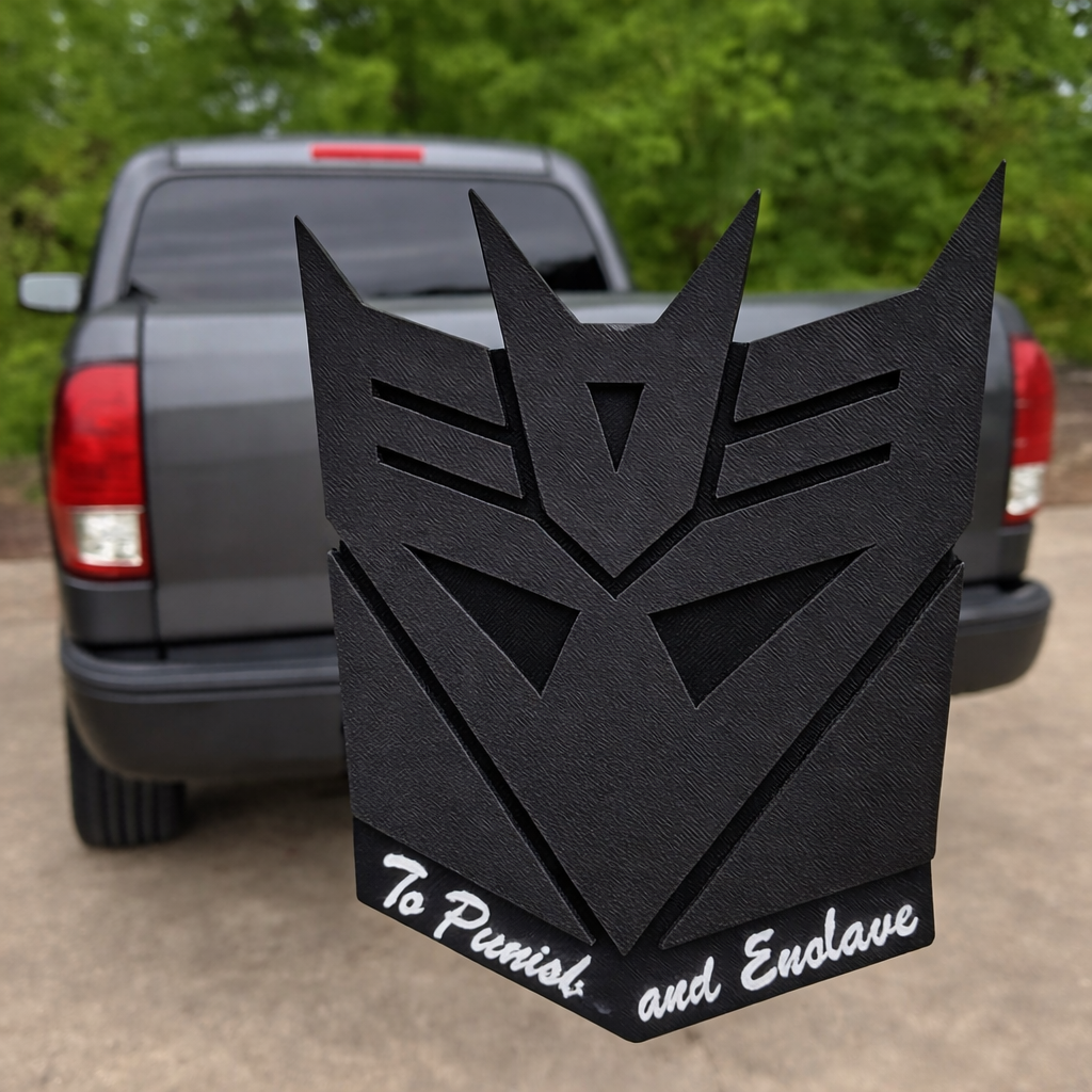 Dark Evil Black Transformers Deception Trailer Hitch Receiver Cover Plug Cap