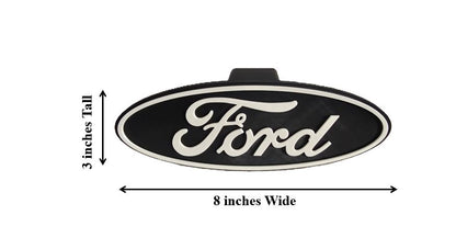 Black Ford Trailer Hitch Cover 8"x3" Emblem – Durable Plastic Hitch Plug for F-150 F-250 F-350 Truck Tow Protection