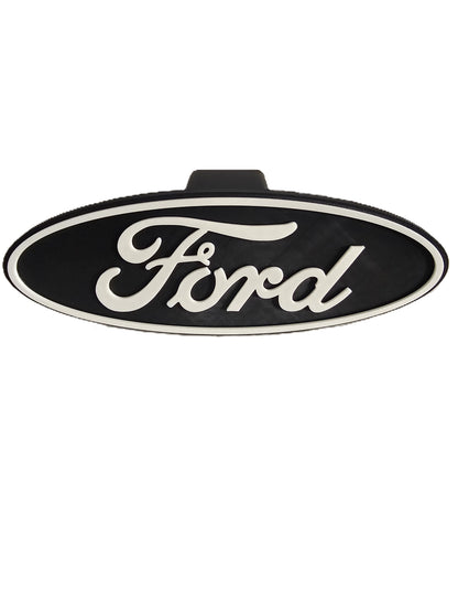 Black Ford Trailer Hitch Cover 8"x3" Emblem – Durable Plastic Hitch Plug for F-150 F-250 F-350 Truck Tow Protection