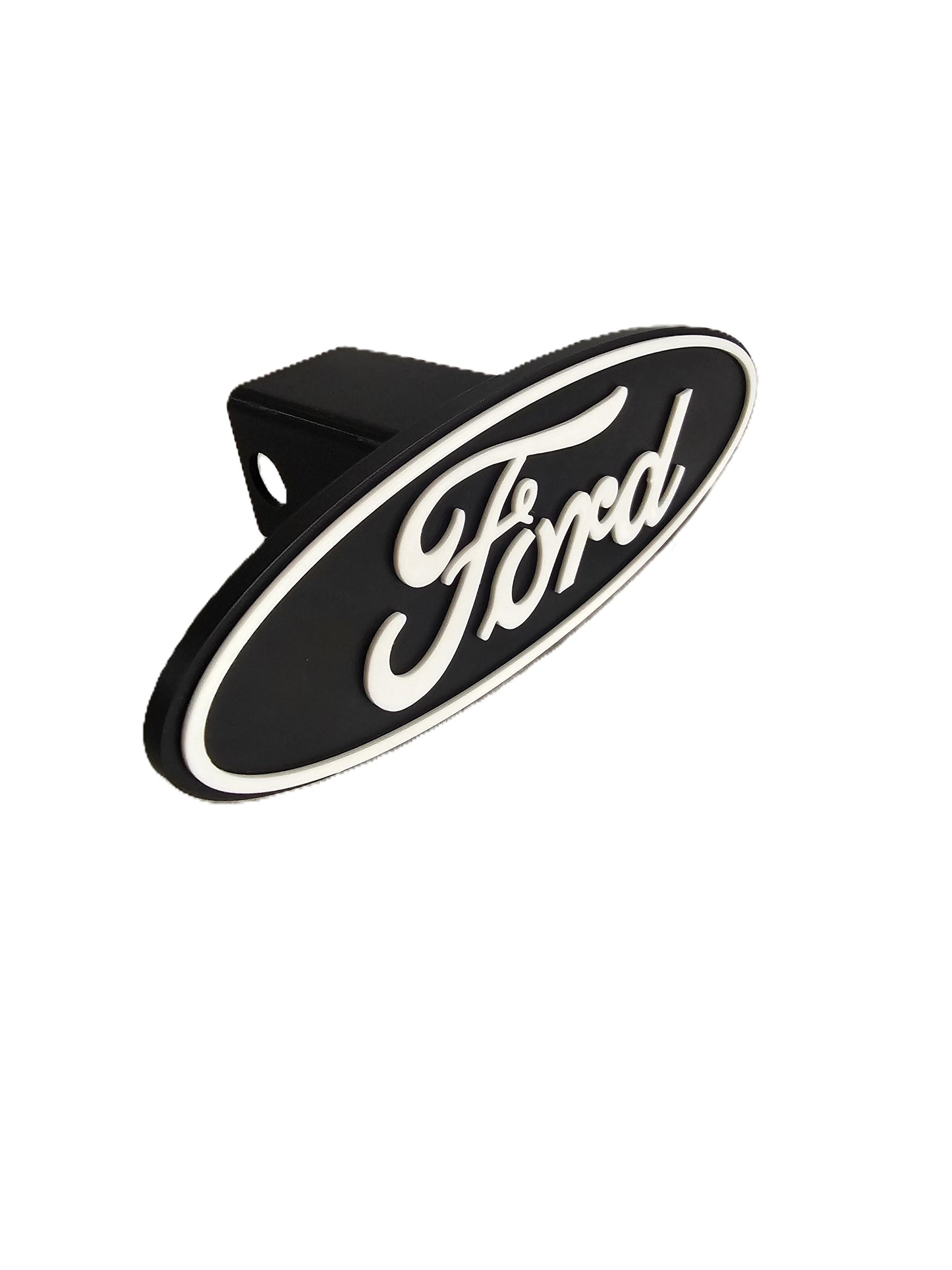 Black Ford Trailer Hitch Cover 8"x3" Emblem – Durable Plastic Hitch Plug for F-150 F-250 F-350 Truck Tow Protection