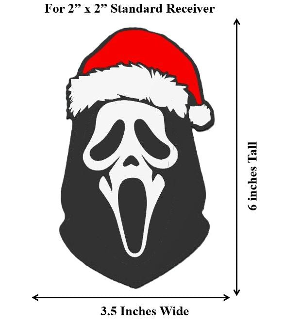 Ghost Face Trailer Hitch Plug Scream Mask Christmas Truck Receiver Cap Santa Horror Accessory Gift Black