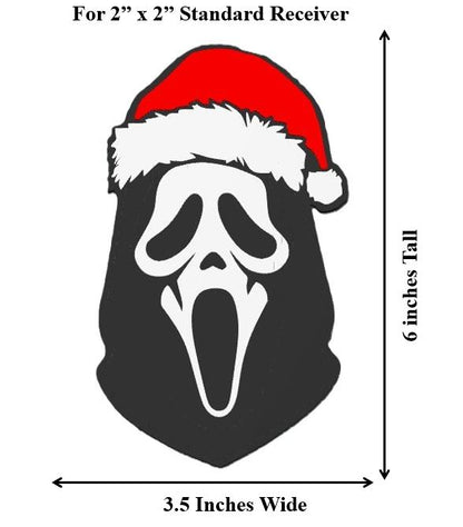 Ghost Face Trailer Hitch Plug Scream Mask Christmas Truck Receiver Cap Santa Horror Accessory Gift Black