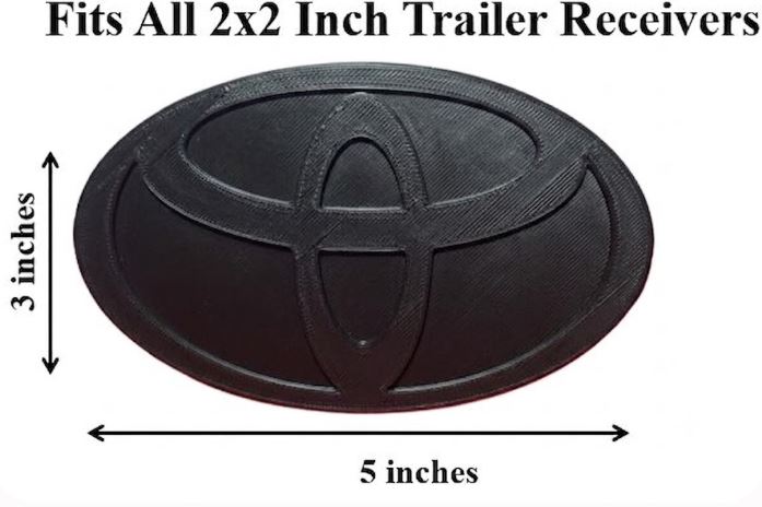 Toyota Emblem Trailer Hitch Receiver Cover Plug 2" Receiver Truck Tundra RAV4 Black