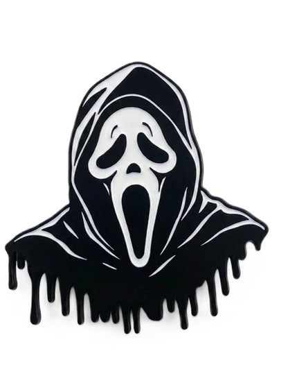 Ghost Face Trailer Hitch Plug - Scream Mask Truck Receiver Cap Horror Black Hood