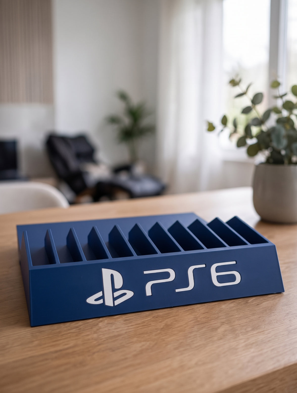 PlayStation 6 Holder Holds 10 Games Sony Storage Display PS6 Desktop Shelf Organizer Rack Stand Collection Showcase DVD Bluray