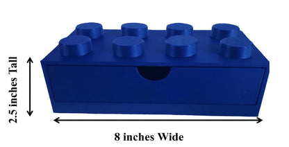 Drawer Organizer, Desktop Storage Box, Office Caddy for Pens, Notes and Home Use - Multi-Compartment Bin for Desk, Vanity and Drawer Storage Blue
