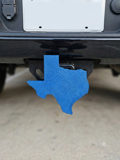 Trailer Hitch Cover 2 Inch - Blue Texas State Silhouette Tow Plug Cover For Truck SUV - Lone Star Pride Automotive Decor Accessory Gift Set